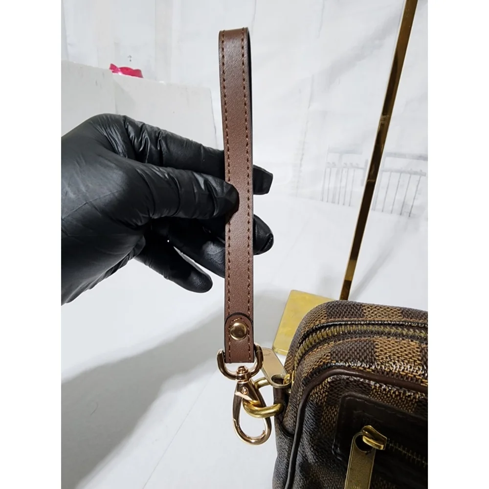 Louis Vuitton Damier Ebene Billets Macao Wristlet Brown